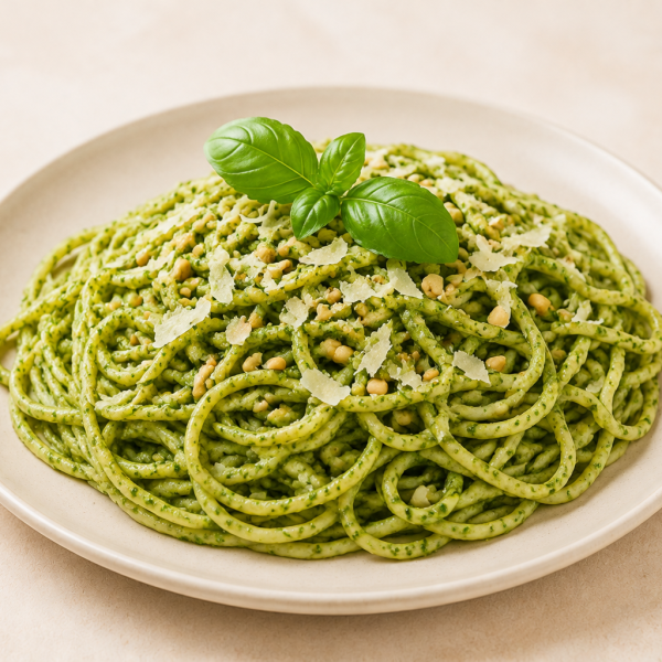 Spaghetti pesto neutral